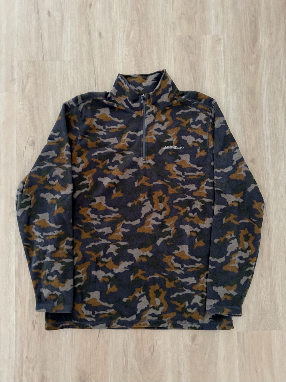 Eddie Bauer Fleece Camo Quarter Zip Size XL